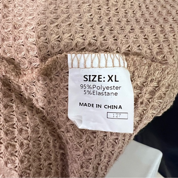 Women’s XL Caramel Waffle Button up. Drop Shoulders - Picture 3 of 8